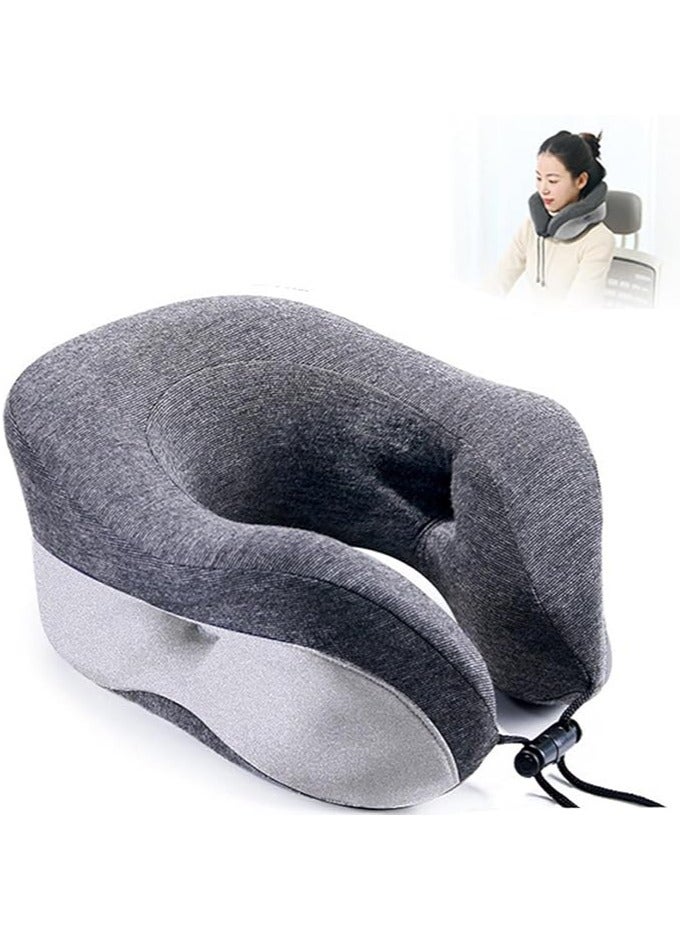TYCOM Travel Pillows Neck Pillow for Travel U Shape Neck Support Comfortable and Breathable Cover Airplane Travel Kit with Eye Masks Earplugs and Luxury Bag Light Grey. 