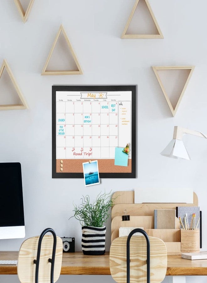 Umtiti Monthly Calendar Dry Erase White Board & Cork Bulletin Board，13" x 17" Black Wood Frame，Magnetic Surface Whiteboard.Perfect for Organizing Your Space.Whiteboard+Cork-3442A-BK - Image 4