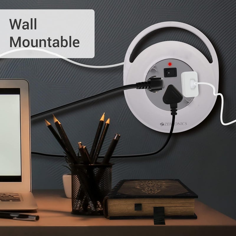 ZEBRONICS مقبس طاقة زيب PS3401H العالمي مع كابل بطول 4 أمتار ومقبس تمديد طاقة 1500 واط، قابل للتثبيت على الحائط - رمادي - Image 4
