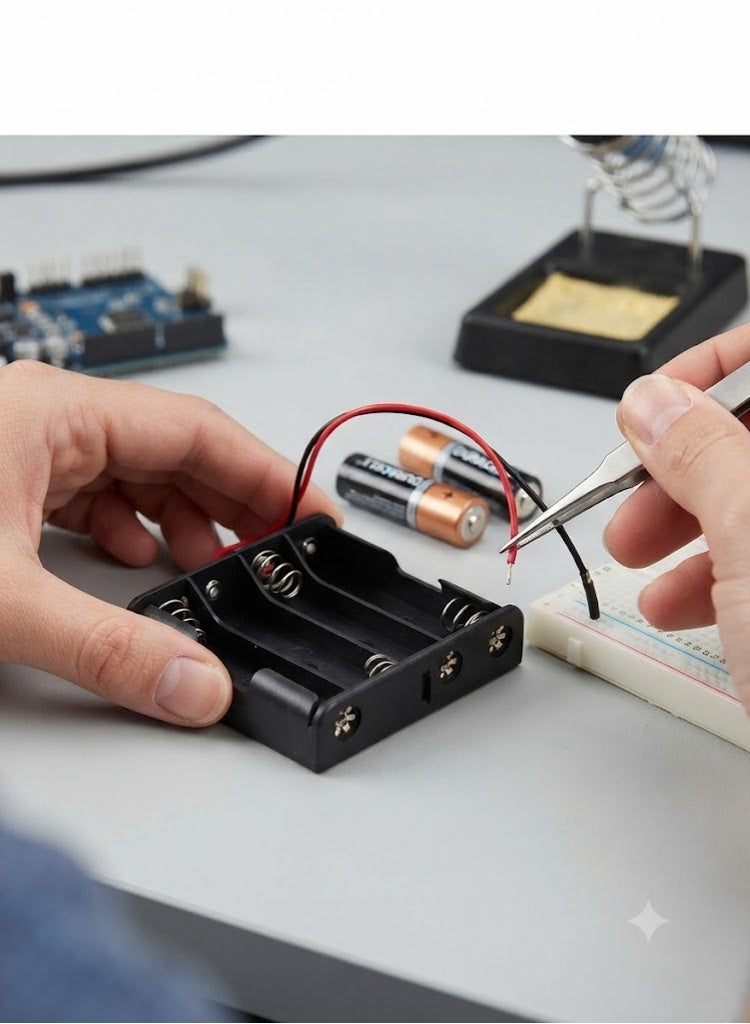 KNP 4-Way AA Battery Holder, Wired Connection for 1.5V Batteries - Image 3