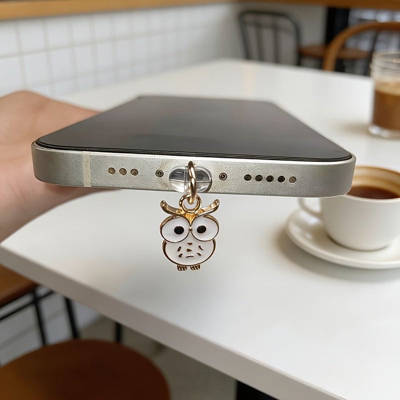 Purple Owl Phone Dust Stopper For iPhone Interface Hanging Decoration - Image 2