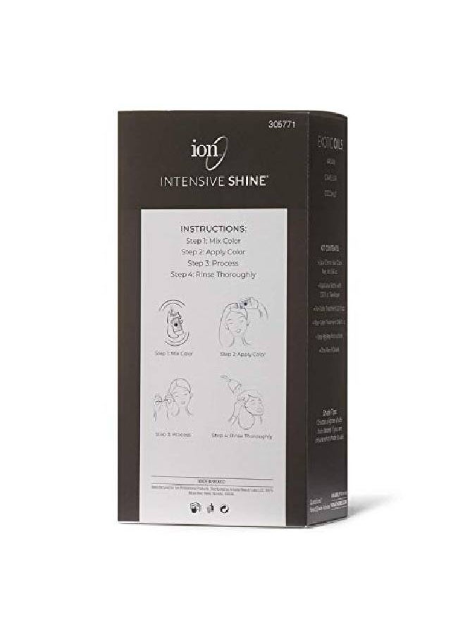 ION Intensive Shine Permanent Liquicreme Hair Color Kit Fade Resistant Gray Coverage 2.5 Times More Shine Brilliant Long Lasting Color Medium Brown 4N  - Image 3