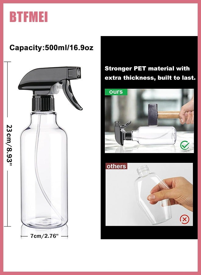 BTFMEI Water Spray Bottle for Hair 500ml,Hair Spray Bottle,Large Ultra Fine Continuous,adjustable nozzle spray bottle for Hairstyling, Skin Care, Cleaning, Plants and Misting, Clear - Image 2
