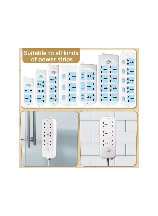 erorex Power Strip Holder, 6 Pcs Self Adhesive Power Strip, Wall Mounted Protector, Punch Free Cable Management System, Plug-in Surge Protector Holder, Power Strip Holder for Computer Office - Image 3