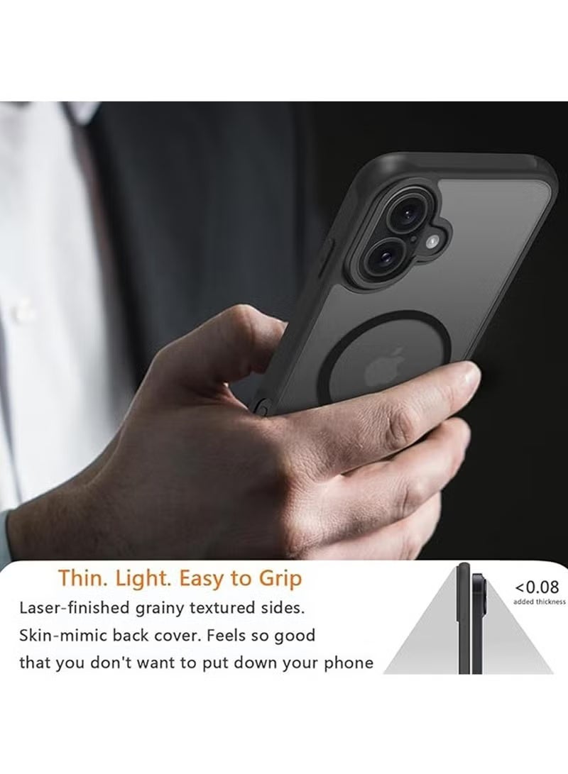 iPhone 16 Case,Magsafe Back Cover【N52 Stronger Magnets】【Shockproof Grade Protection】Anti-Fingerprints Anti-Scratch, Never Yellowing Slim Magnetic iPhone 16 Cover 6.1 inch Black - Image 3