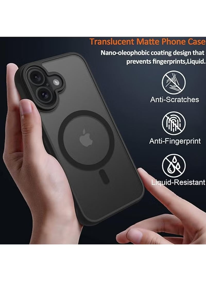 iPhone 16 Case,Magsafe Back Cover【N52 Stronger Magnets】【Shockproof Grade Protection】Anti-Fingerprints Anti-Scratch, Never Yellowing Slim Magnetic iPhone 16 Cover 6.1 inch Black - Image 4