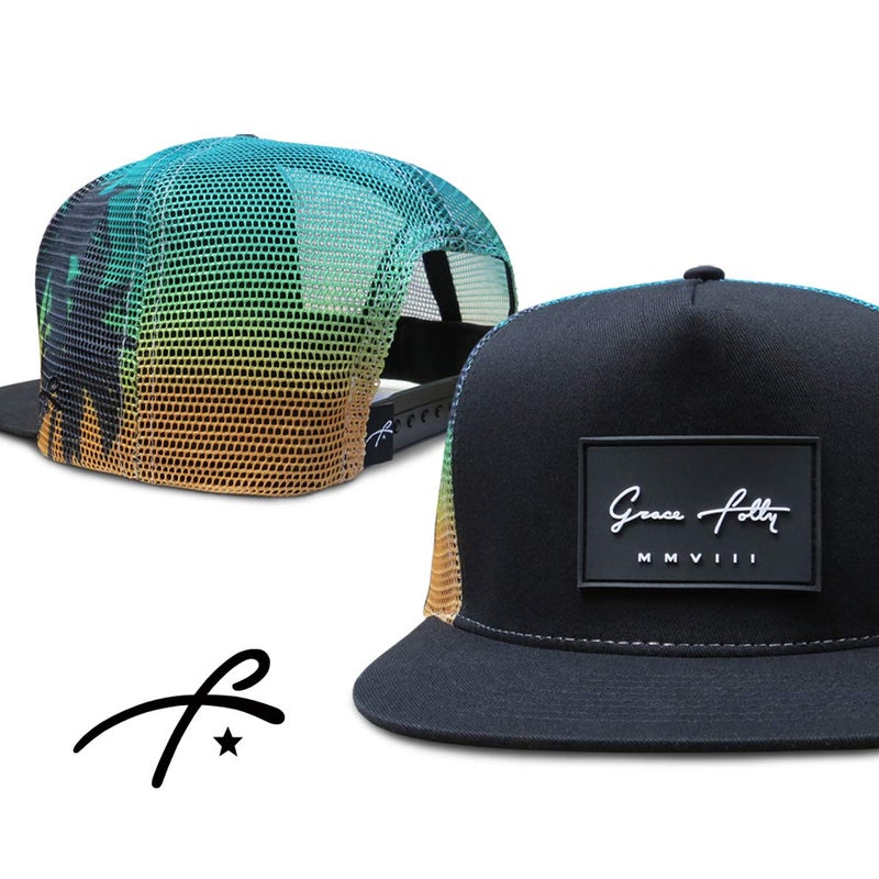 Grace Folly Trucker Hat for Men & Women. Snapback Mesh Caps (US, Alpha, One Size, One Size, Palm Beach) - Image 2