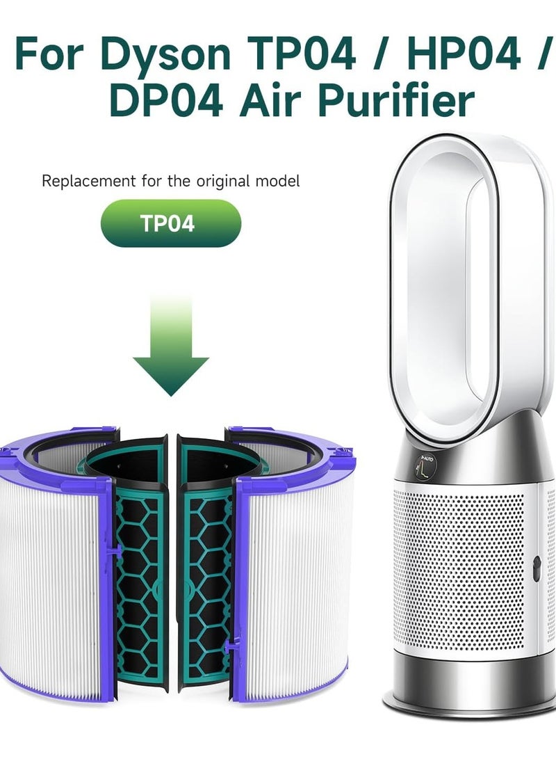 كابتن تيك True HEPA Filter Replacement for Dyson TP04/HP04/DP04 Air Purifier, 360 Combi Glass Carbon Filter - Image 3