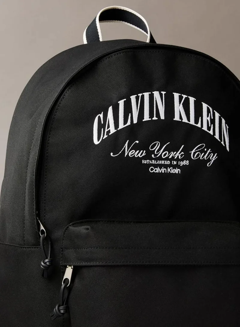 Calvin Klein Black Logo Graphic Dome Backpack for Men | Best Price UAE