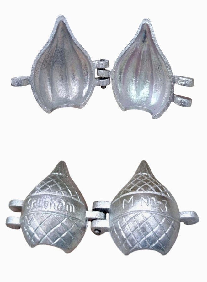 Kitchwish Pure Aluminium Modak & Gujiya Maker Combo (Set of 2) - Size No. 3 Modak Mould (5.5 cm) and 9 cm Gujiya Mould - Traditional Sweet Making Tools for Ganesh Chaturthi, Holi & Diwali - Image 3