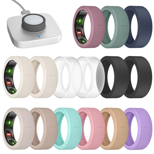 BandRain 15 Pack Ultra-Thin Ring Covers Compatible with Oura Ring Gen 4/4 Ceramic/3 Cover, Anti-Scratch Silicone Protector Accessories for ULTRAHUMAN AIR/RingConn Gen 2/Gen 2 Air for Women Men