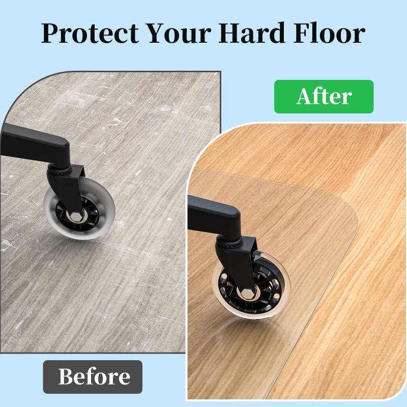 Tonaus Chair Mat for Hard Floor Office Chair Mat Desks Mats Large 48"Ã—36" (3'x4'),Transparent Clear PVC Floor Protector for Home Office Study Wooden Floors, Not for Carpet - Image 5