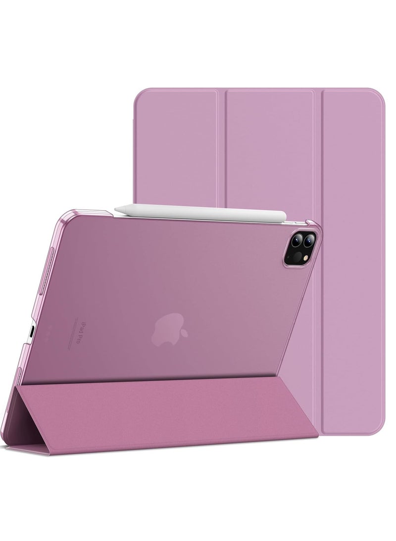 جي تيك حافظة لجهاز آيباد برو موديل 11 بوصة متوافق مع غطاء القلم الرصاص للتنبيه والنوم التلقائي باللون الوردي - Image 1