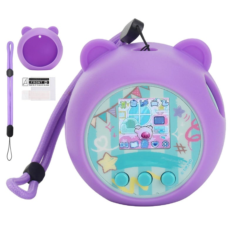 YouKnow Silicone Case Compatible with Punirunes Interactive Digital Toy Protective Skin Sleeve for Punirunes Virtual Electronic Pets Accessories Case Only Purple - Image 3