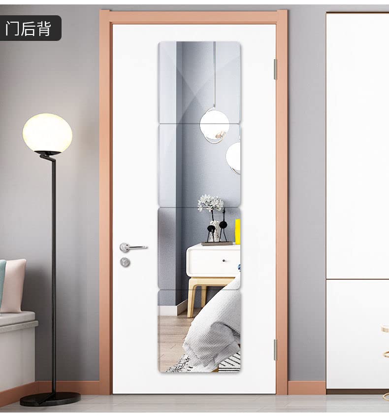 JEOYOO Wall Mirror Full Length, on Door Mirrors, Cheap Mirror Acrylic, shatterproof Gym Mirrors for Home Gym, 8"X8"-4 Pcs, Workout Non Glass Mirrors for Bedroom, Over Door Mirror Kids - Image 4