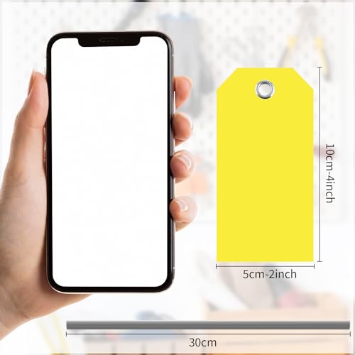 SKLENICE 100 Yellow Plastic Shipping Tags - 2x4 inch Heavy Duty with Wires, Reinforced, Waterproof, Ideal for Gift, Luggage, Garage, Inventory - Image 2
