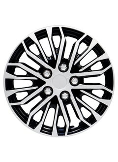 EMTC Pack of 4 EM-3141 Taiwan Wheel Cover | 13" Inch | Silver Black Polish Universal Nested Style  - Image 2