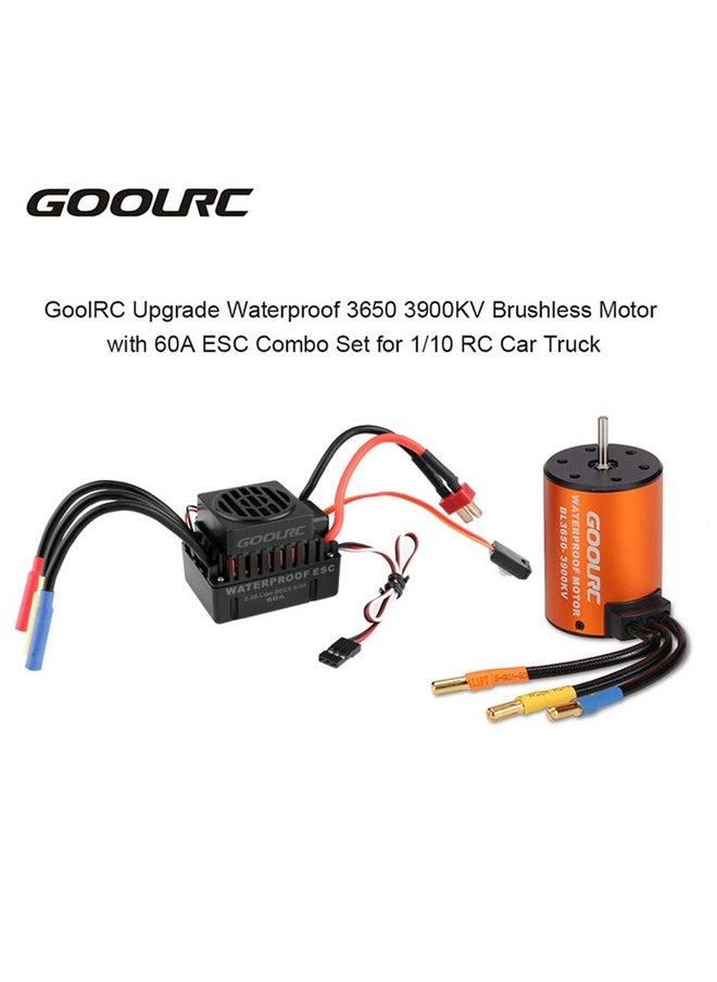 GoolRC Upgrade Waterproof 3650 3900Kv Brushless Motor With 60A Esc Combo Set For 1/10 Rc Car Truck  - Image 2