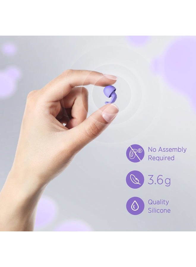 OEDOC Silicone Ear Plugs for Noise Reduction - Reusable Soft Comfortable Earplugs for Sleeping,Noise Sensitivity & Flights -16 Ear Tips in XS/S/M/L, with 2 Travel Boxes - 33dB Noise Cancelling (Purple) - Image 3