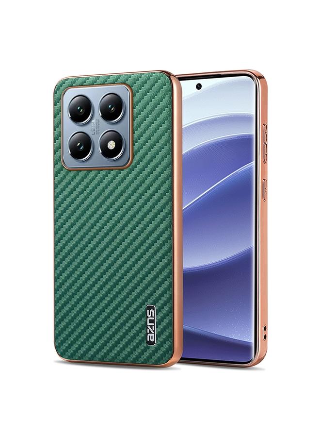 The Bros Case For Xiaomi 14T Electroplated Edge Carbon Fiber Texture Phone Case