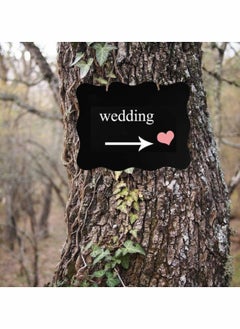 Y&D Mini Wooden Chalkboard Double Sided Hanging Blackboard with Lace Design Message Board Sign for Parties Festive Events Decoratio 2Pcs  - Image 4