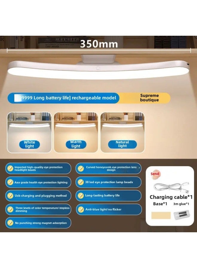 Eye-protecting Table Lamp Led Nightlight Student-specific Atmosphere Lamp Dormitory Bedside Lamp Creative Gift Small Table Lamp-Color:35cm Curved Lamp Holder [charging And Plugging] Three Levels Of Color Temperature + Stepless Dimming/rotatable + Cable  - Image 1