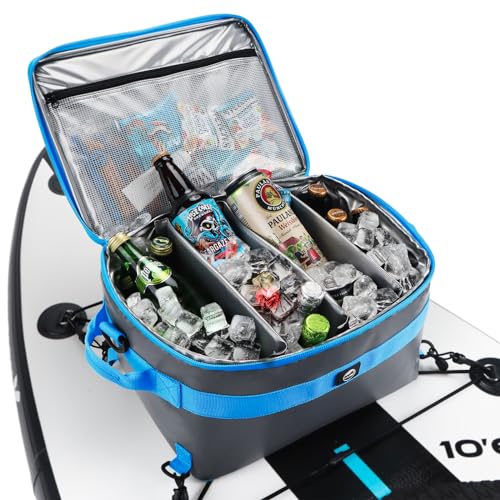 YVLEEN Waterproof Paddle Borad Cooler, SUP Cooler Durable PVC Material Paddle Board Deck Bag with Mesh Top Pocket, Adjustable Straps, Super Capacity for Stand-Up Paddleboard and Kayaking Accessorie - Image 2