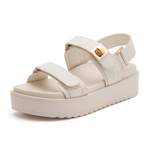 vodvob Womens Platform Sandals with Adjustable Straps Soft Cushioned Footbed 1.6" Heel height Summer Slides for Office/Beach/Daily Outfits - Image 1