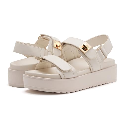 vodvob Womens Platform Sandals with Adjustable Straps Soft Cushioned Footbed 1.6" Heel height Summer Slides for Office/Beach/Daily Outfits - Image 3