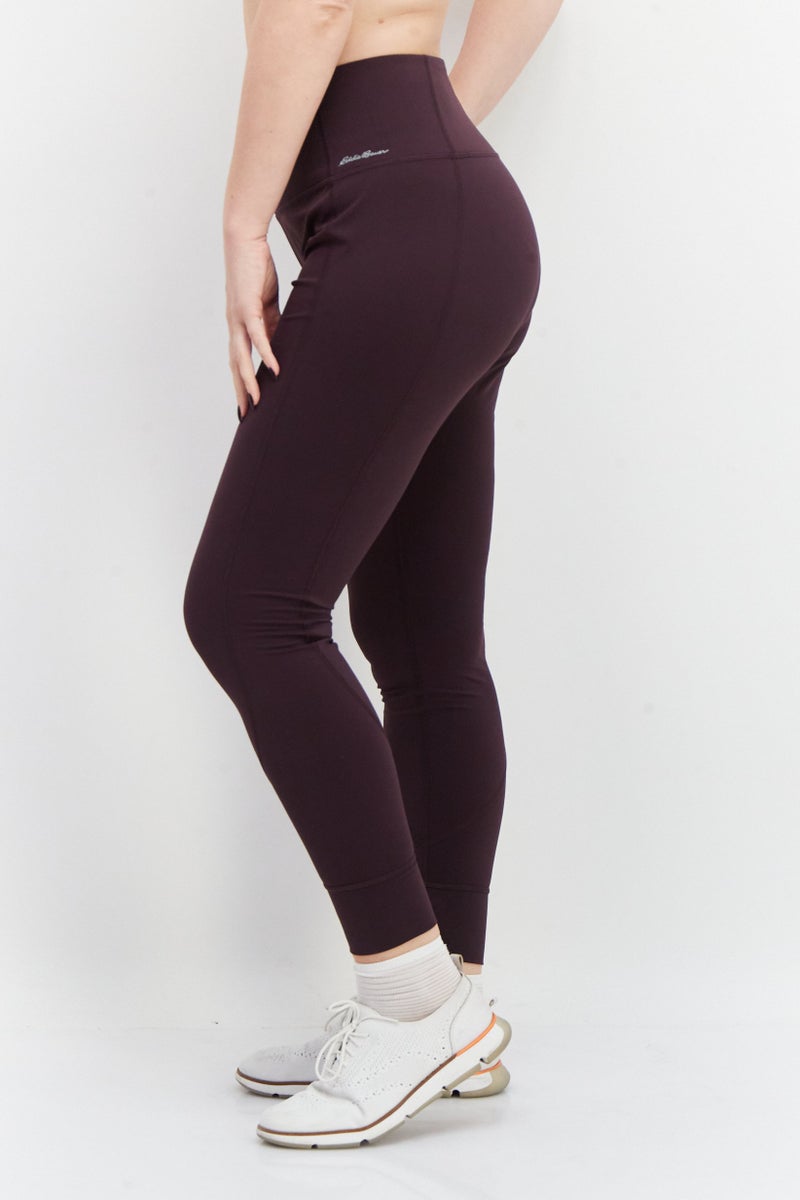 Eddie Bauer Women Pull On Full Length Plain Leggings, Dark Purple  - Image 4