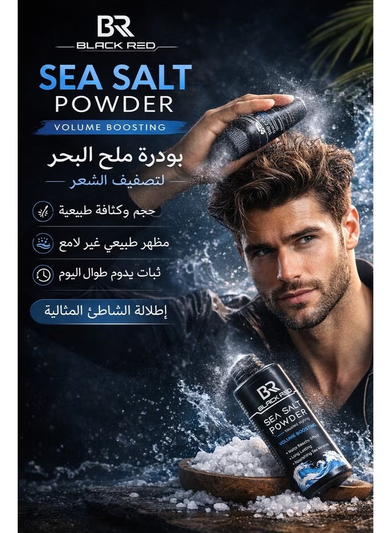 Black Red Hair styling wax powder with sea salt, natural matte finish, 20g - Image 4
