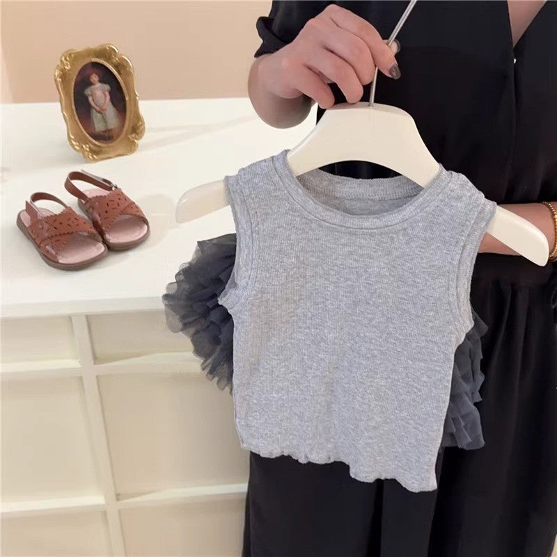 Girls overalls suit 2023 new childrens baby Summer striped vest overalls L580 L55051 Top 