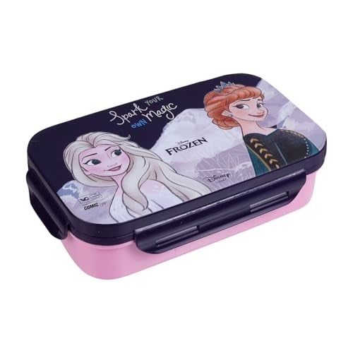 Comiclyfe كوميكلايف ديزني فروزن صندوق غداء للأطفال | طباعة آنا وإلسا | صندوق تيفين من الفولاذ المقاوم للصدأ للفتيات | صندوق غداء مانع للتسرب للفتيات | صندوق غداء للأطفال خالٍ من BPA للمدرسة (Purpule,Pink) - Image 2