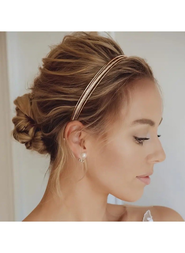 Goolsky 1pc Elegant Multi-Layer Hair Hoop, Versatile Hairband, Suitable For Daily Wear And Parties, Minimalist Style - Image 1