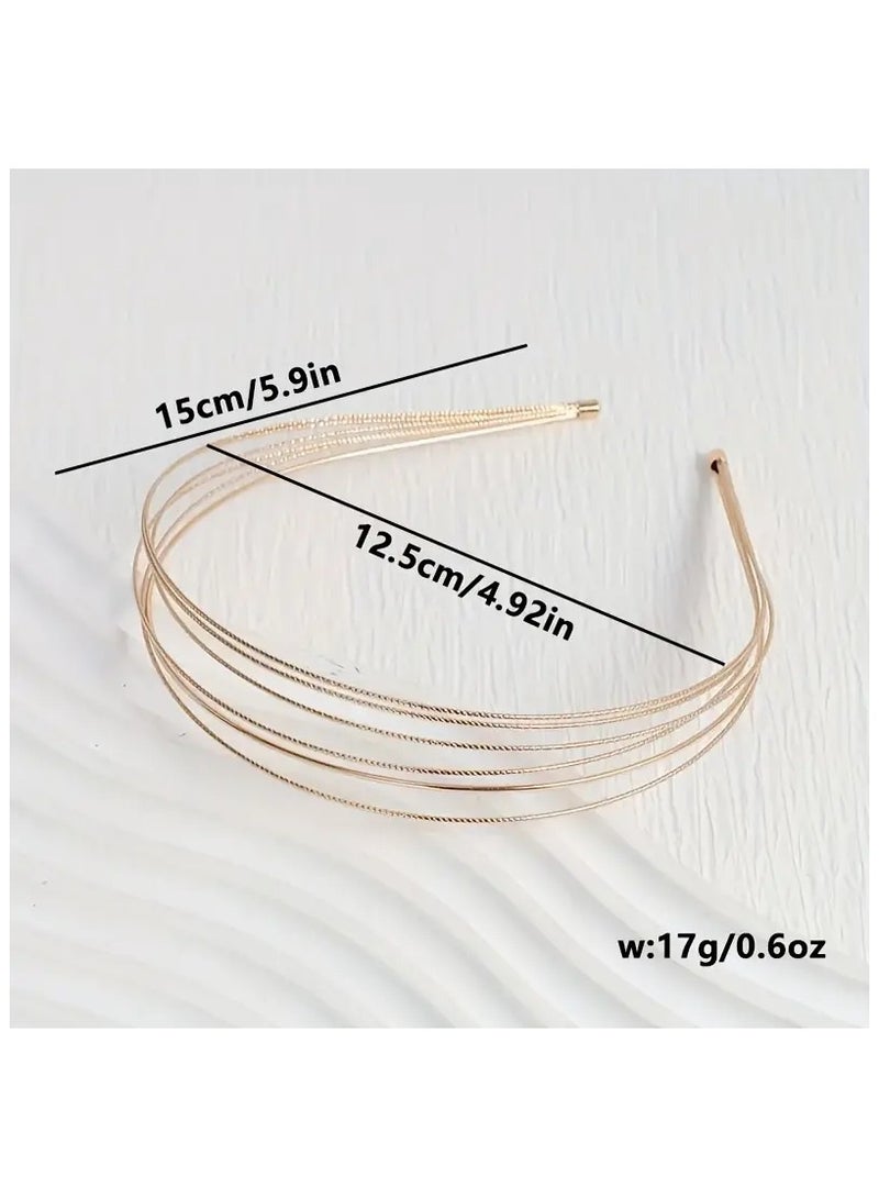 Goolsky 1pc Elegant Multi-Layer Hair Hoop, Versatile Hairband, Suitable For Daily Wear And Parties, Minimalist Style - Image 4