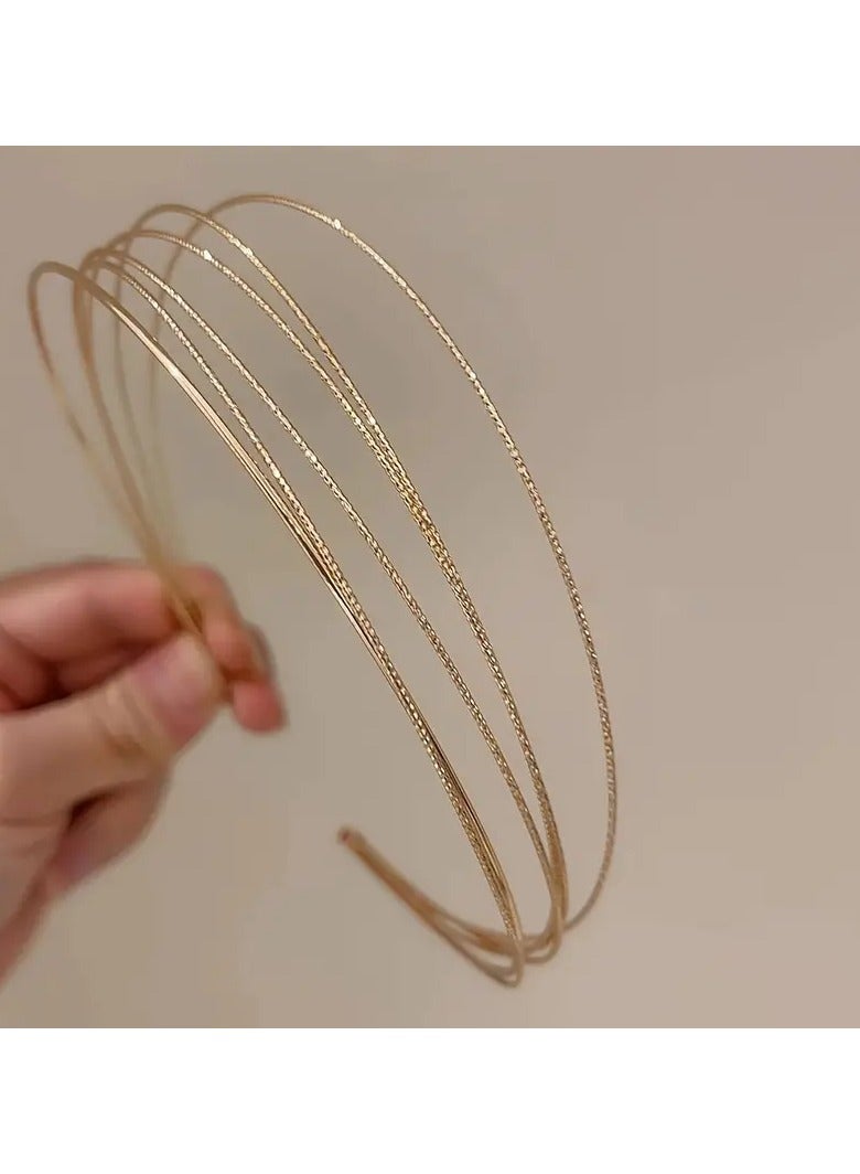 Goolsky 1pc Elegant Multi-Layer Hair Hoop, Versatile Hairband, Suitable For Daily Wear And Parties, Minimalist Style - Image 5