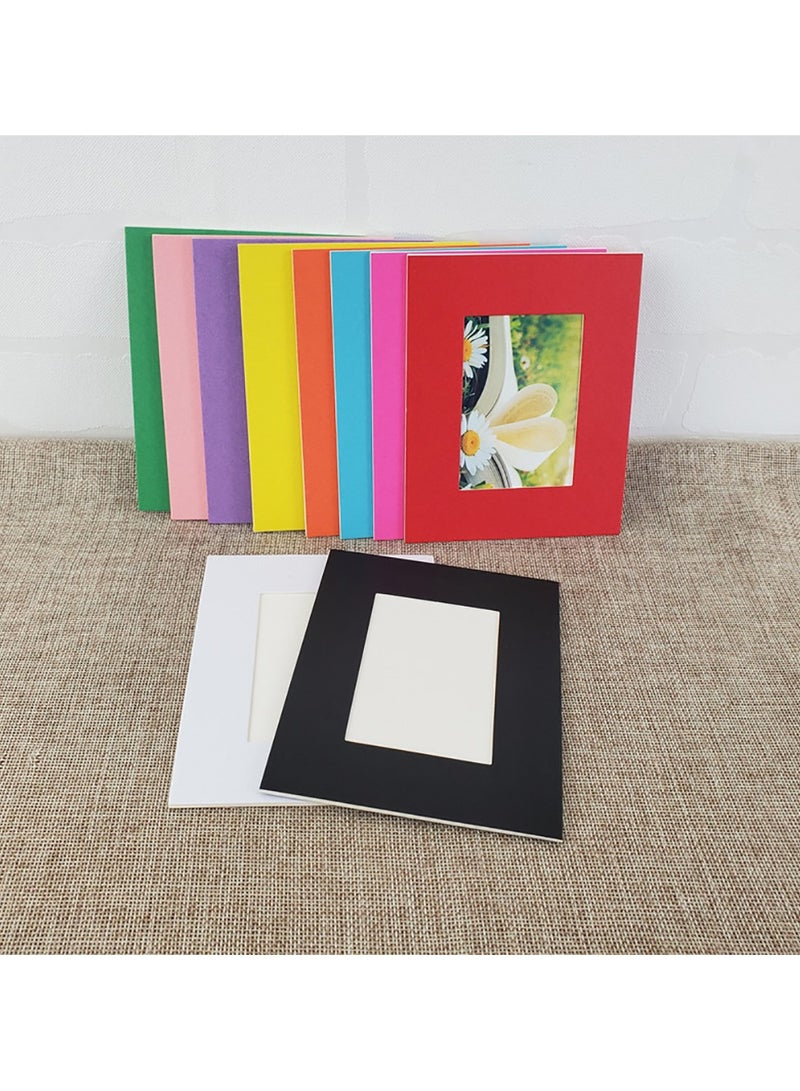 Rubik Cardboard Photo Frame 10 Pack with Self Adhesive Tape Wall Decorative Picture Album (3.5 x 5 inch) Black/White  - Image 1