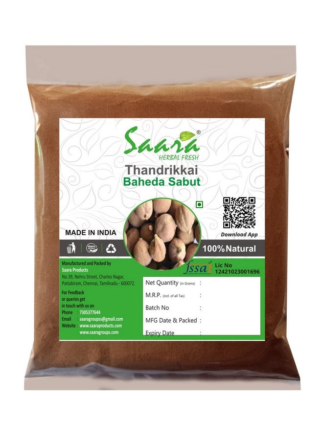 Saara مسحوق ثاندريكاي العشبي الطازج من سارا، 100 جرام، باهيرا، بيليريك، تيرميناليا بيليريكا، مسحوق بيبهيتاكي، (عبوة 1 × 100 جرام) - Image 1