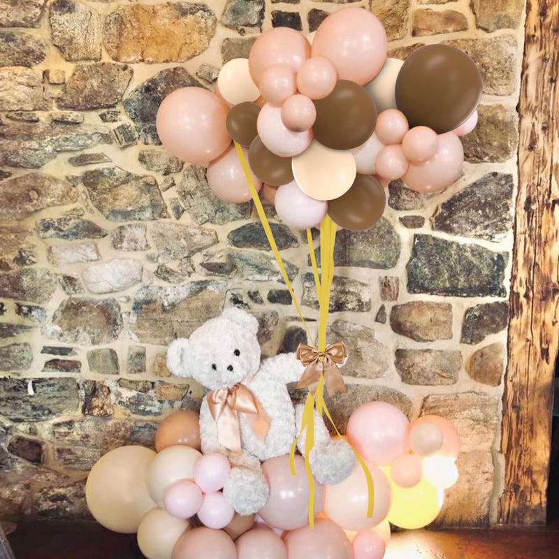 BANBALLON 82 PCS Party Balloons Kit Latex 10 inch Brown Pink Khaki Cream Balloons for Girl Party Wedding Gender Reveal Decorations Baby Shower Bear Party Supplies (Style 8) - Image 3