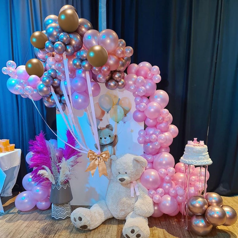 BANBALLON 82 PCS Party Balloons Kit Latex 10 inch Brown Pink Khaki Cream Balloons for Girl Party Wedding Gender Reveal Decorations Baby Shower Bear Party Supplies (Style 8) - Image 5