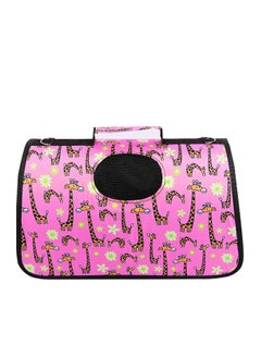 HAPPY PUSS Outdoor Pet Bag: pet handbag, pet shoulder bag, Travel Carrier for cats and dogs. Pink giraffe design-large size  - Image 1