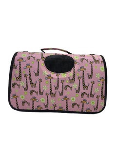 HAPPY PUSS Outdoor Pet Bag: pet handbag, pet shoulder bag, Travel Carrier for cats and dogs. Pink giraffe design-large size  - Image 3