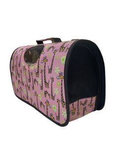 HAPPY PUSS Outdoor Pet Bag: pet handbag, pet shoulder bag, Travel Carrier for cats and dogs. Pink giraffe design-large size  - Image 5