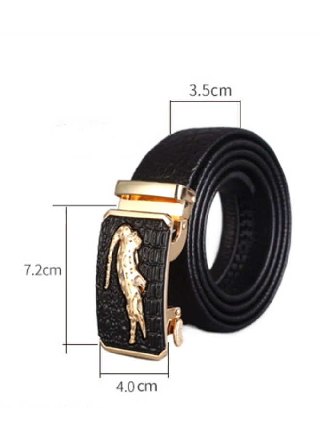JCB CHIC حزام رجالي من الجلد مع سحاب راتشيت للهدايا واللباس الرسمي والكاجوال، حزام من جلد البقر عصري مع مشبك أوتوماتيكي قابل للتعديل - مناسب للبنطلونات الجينز والبدلات وجميع المناسبات - Image 2