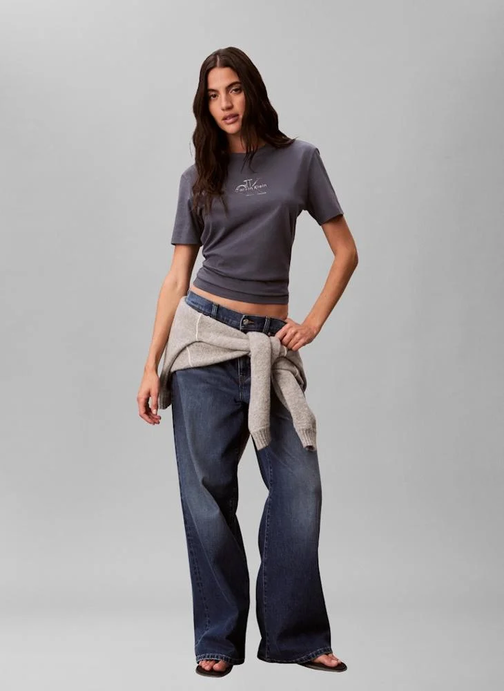 Calvin Klein Jeans  Metallic Logo T‑Shirt for Women | Best Price UAE