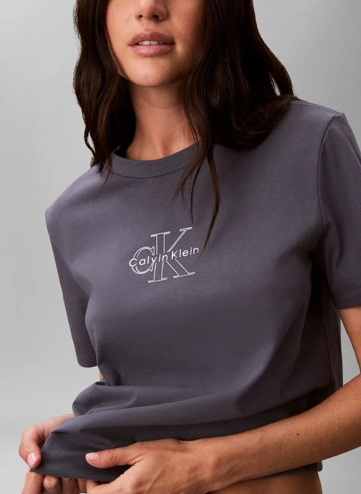 Calvin Klein Jeans  Metallic Logo T‑Shirt for Women | Best Price UAE