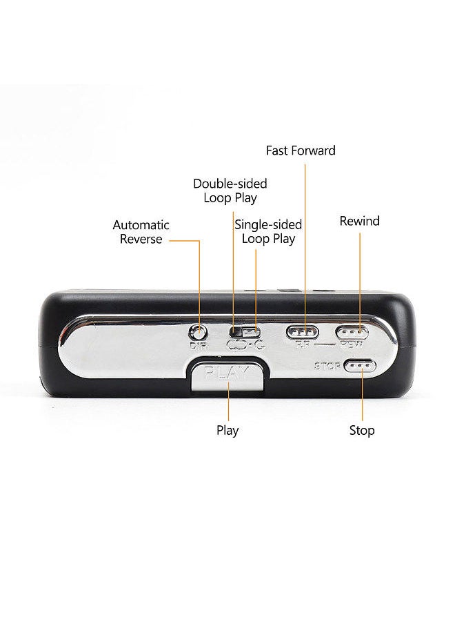 Generic - Mini Cassette Player Tape Record FM Radio with 3.5mm Headphone Jack Volume Control - Image 1