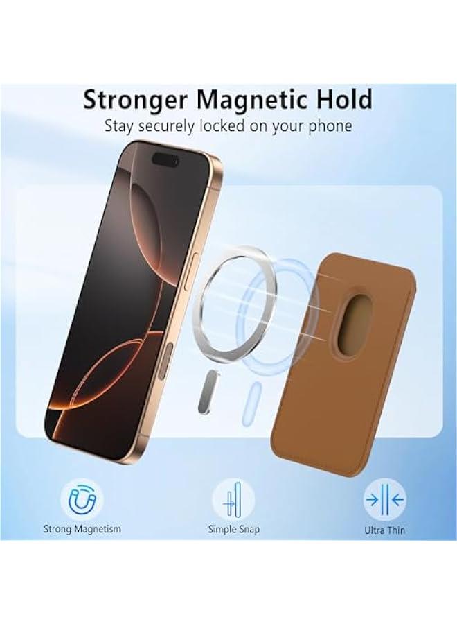 for MagSafe Wallet Magnetic Wallet Phone Card Holder for 16 Pro Max/16 Plus/16 Pro/16/15 Pro Max/15 Pro/15 Plus/15, for iPhone 14 Pro Max/14 Plus/14 Pro/14/13, RFID Leather, Brown  - Image 2