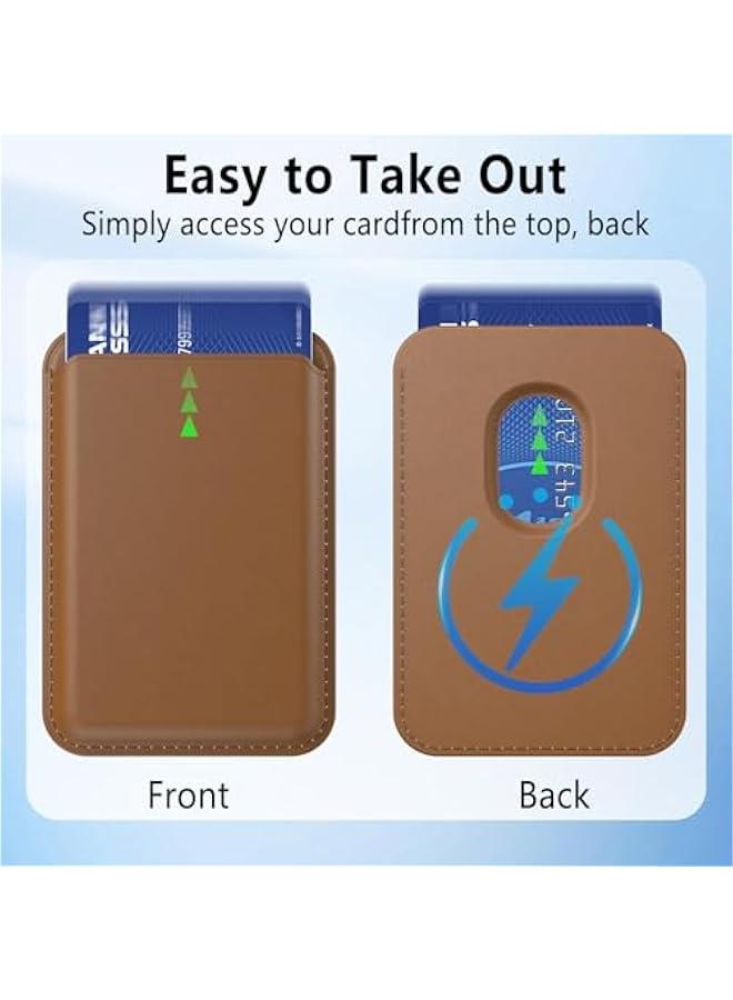 for MagSafe Wallet Magnetic Wallet Phone Card Holder for 16 Pro Max/16 Plus/16 Pro/16/15 Pro Max/15 Pro/15 Plus/15, for iPhone 14 Pro Max/14 Plus/14 Pro/14/13, RFID Leather, Brown  - Image 3