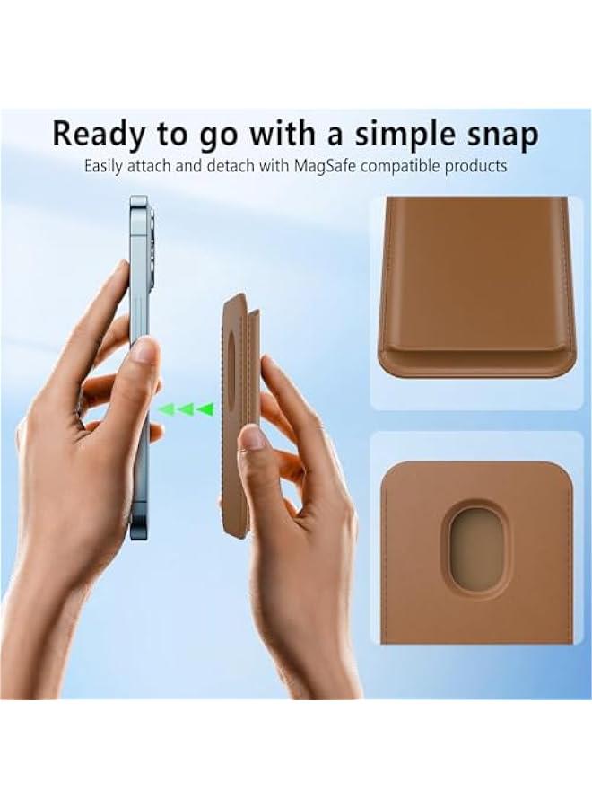for MagSafe Wallet Magnetic Wallet Phone Card Holder for 16 Pro Max/16 Plus/16 Pro/16/15 Pro Max/15 Pro/15 Plus/15, for iPhone 14 Pro Max/14 Plus/14 Pro/14/13, RFID Leather, Brown  - Image 5